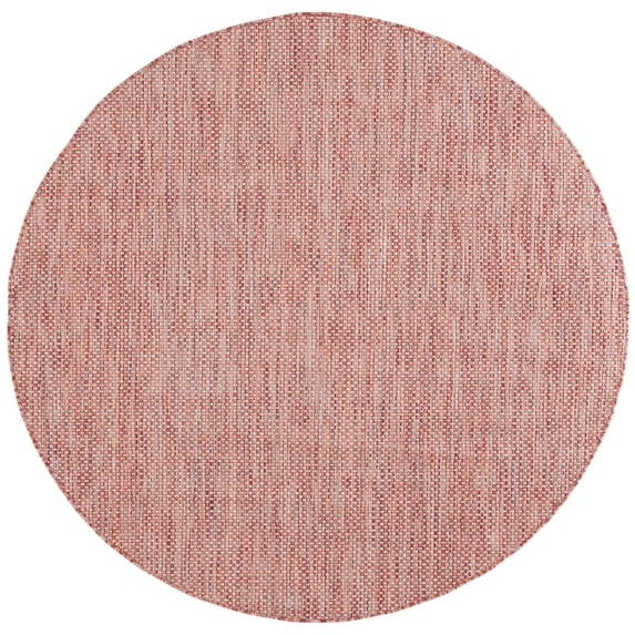 Safavieh Courtyard Finnian Solid Indoor/Outdoor Area Rug, Red/Beige, 4' x 4' Round
