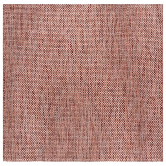 Safavieh Courtyard Finnian Solid Indoor/Outdoor Area Rug, Red/Beige, 4' x 4' Square