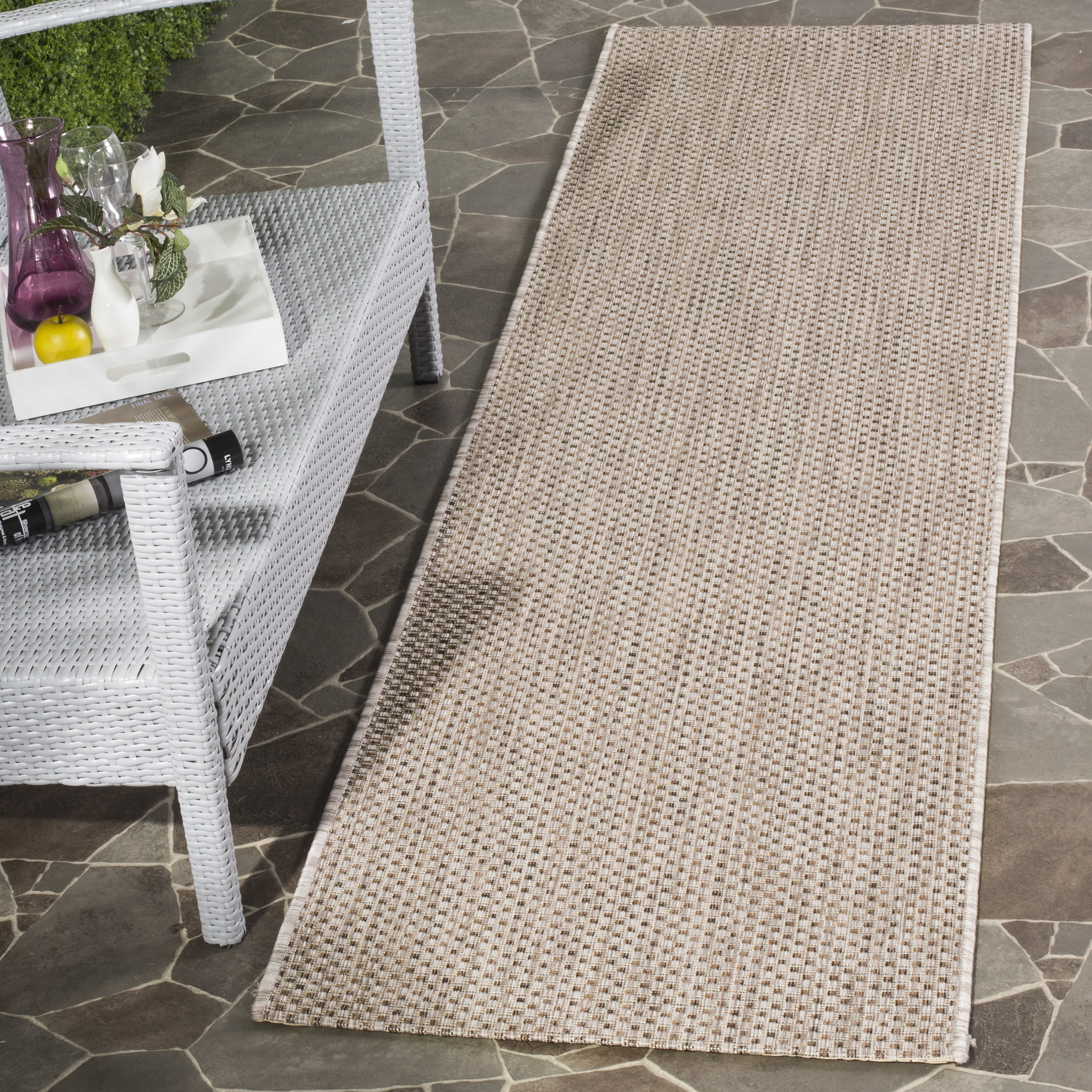 Safavieh Courtyard Finnian Solid Indoor/Outdoor Runner Rug, Beige/Brown, 2'3" x 16'