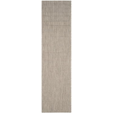 SAFAVIEH Courtyard Finnian Solid Indoor/Outdoor Runner Rug, Beige/Brown, 2'3" x 16'