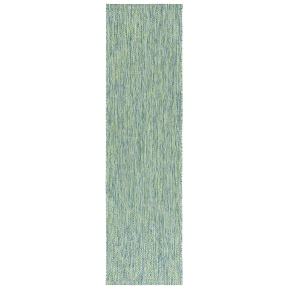Safavieh Courtyard Finnian Solid Indoor/Outdoor Runner Rug, Green/Blue, 2'3" x 8'