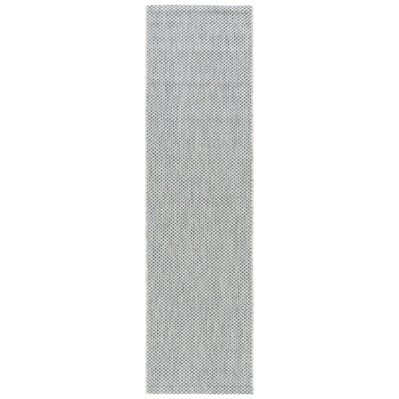 Safavieh Courtyard Finnian Solid Indoor/Outdoor Runner Rug, Gray/Navy, 2'3" x 22'
