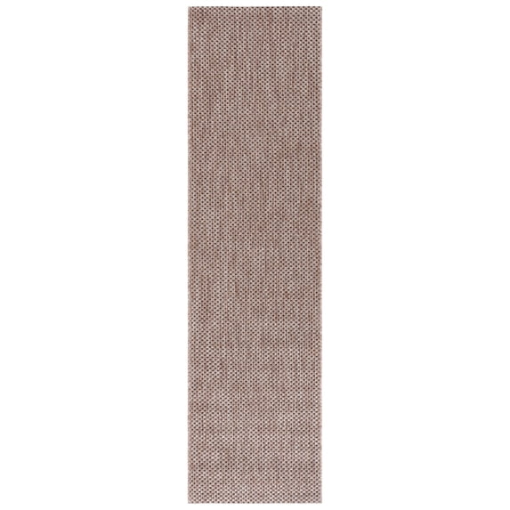 Safavieh Courtyard Finnian Solid Indoor/Outdoor Runner Rug, Natural/Black, 2'3" x 18'