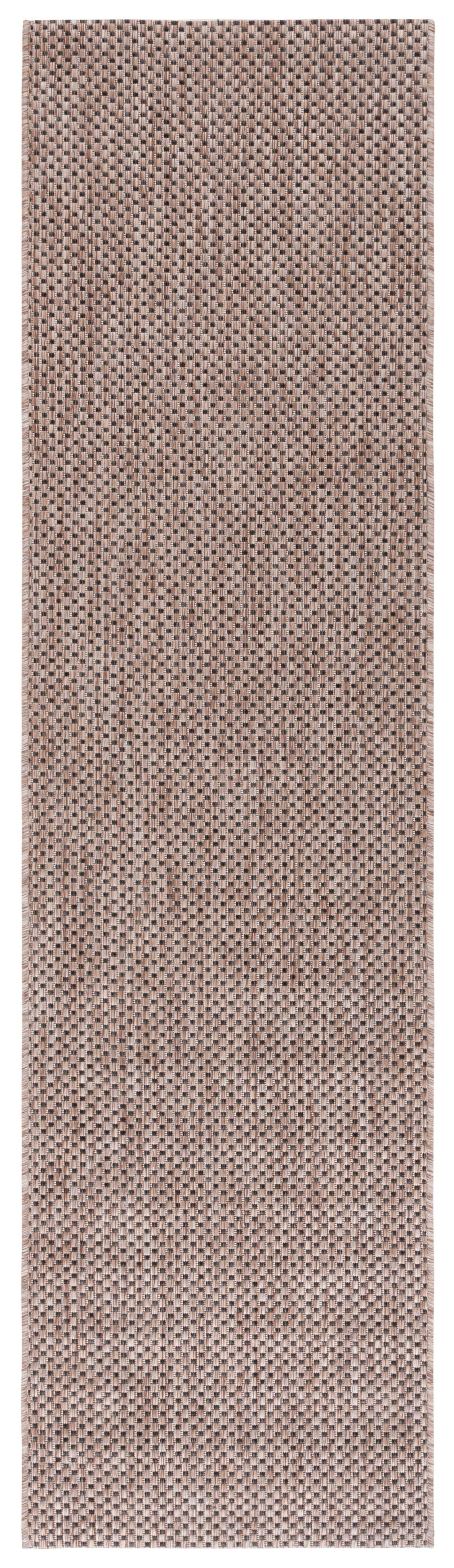 Safavieh Courtyard Finnian Solid Indoor/Outdoor Runner Rug, Natural/Black, 2'3" x 22'