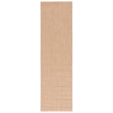 SAFAVIEH Courtyard Finnian Solid Indoor/Outdoor Runner Rug, Natural/Cream, 2'3" x 20'