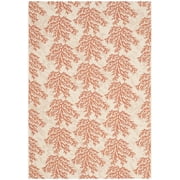 Safavieh Courtyard Fionntan Botanical Indoor/Outdoor Area Rug, Beige/Terracotta, 4' x 5'7"