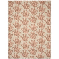 SAFAVIEH Courtyard Fionntan Botanical Indoor/Outdoor Area Rug, Beige/Terracotta, 9' x 12'