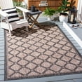 thumbnail image 1 of SAFAVIEH Courtyard Fisher Geometric Quatrefoil Indoor/Outdoor Area Rug, 8' x 11', Natural/Black, 1 of 6