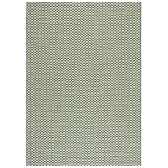 SAFAVIEH Courtyard Flint Checkered Indoor/Outdoor Area Rug, Dark Green/Beige, 2' x 3'7"