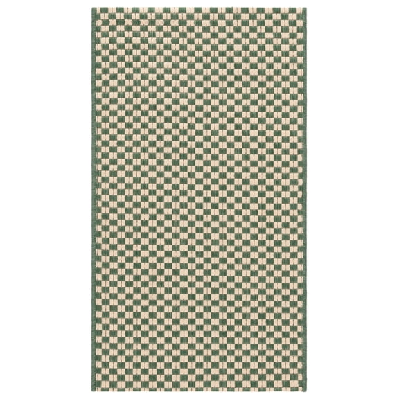 SAFAVIEH Courtyard Flint Checkered Indoor/Outdoor Area Rug, Dark Green/Beige, 2' x 3'7"