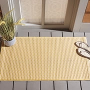 Safavieh Courtyard Flint Checkered Indoor/Outdoor Area Rug, Gold/Beige, 2' x 3'7"