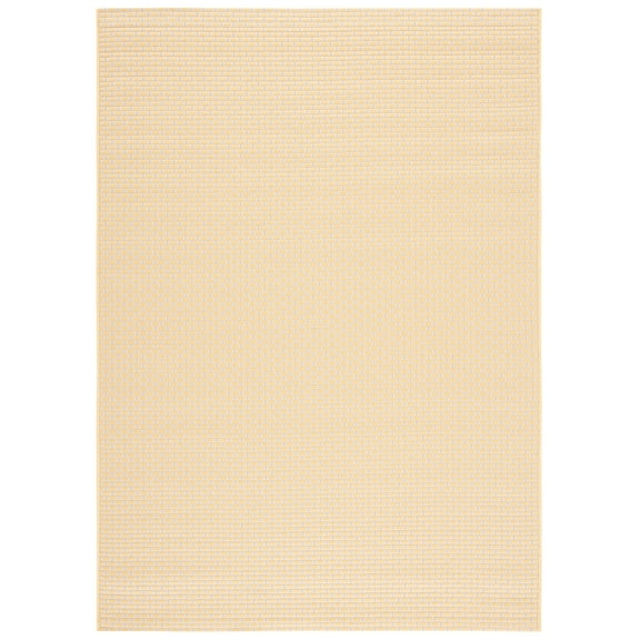 SAFAVIEH Courtyard Flint Checkered Indoor/Outdoor Area Rug, Gold/Beige, 2' x 3'7"