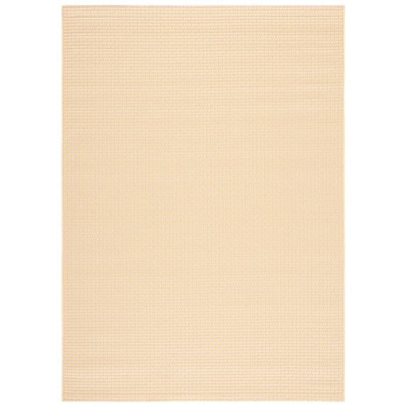 SAFAVIEH Courtyard Flint Checkered Indoor/Outdoor Area Rug, Gold/Beige, 4' x 5'7"