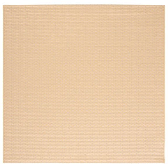 SAFAVIEH Courtyard Flint Checkered Indoor/Outdoor Area Rug, Gold/Beige, 6'7" x 6'7" Square