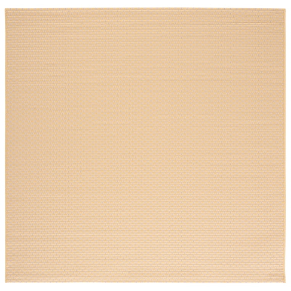 SAFAVIEH Courtyard Flint Checkered Indoor/Outdoor Area Rug, Gold/Beige, 6'7" x 6'7" Square