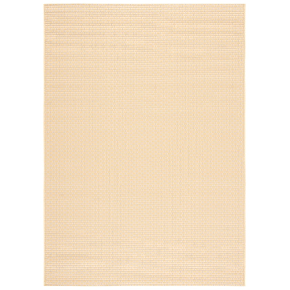 SAFAVIEH Courtyard Flint Checkered Indoor/Outdoor Area Rug, Gold/Beige, 9' x 12'