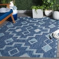 thumbnail image 1 of SAFAVIEH Courtyard Floella Geometric Indoor/Outdoor Area Rug, 4' x 5'7", Navy/Aqua, 1 of 13
