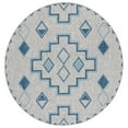 thumbnail image 1 of SAFAVIEH Courtyard Floella Geometric Indoor/Outdoor Area Rug, 6'7" x 6'7" Round, Grey/Aqua, 1 of 6