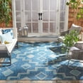 thumbnail image 1 of SAFAVIEH Courtyard Floella Geometric Indoor/Outdoor Area Rug, 6'7" x 6'7" Square, Navy/Aqua, 1 of 13