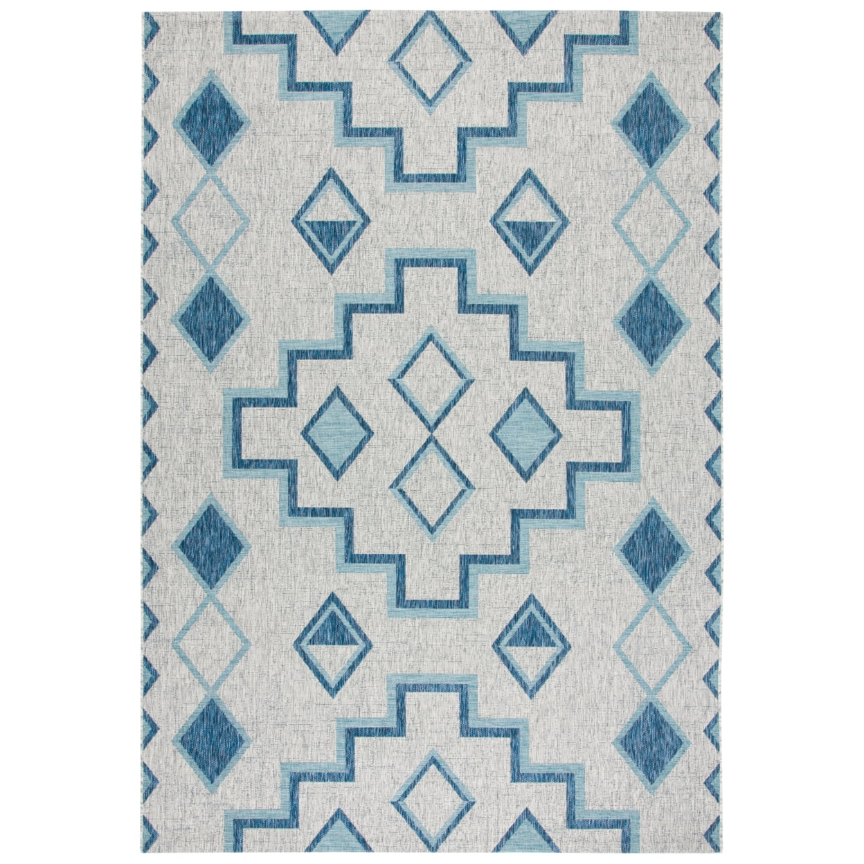 Sleek Gray Synthetic 79" Rectangular Easy-Care Area Rug