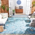 thumbnail image 1 of SAFAVIEH Courtyard Floella Geometric Indoor/Outdoor Area Rug, Aqua/Grey, 6'7" x 6'7" Square, 1 of 9