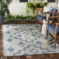 thumbnail image 1 of SAFAVIEH Courtyard Floella Geometric Indoor/Outdoor Area Rug, Grey/Aqua, 5'3" x 7'7", 1 of 9