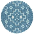 thumbnail image 1 of SAFAVIEH Courtyard Floella Geometric Indoor/Outdoor Area Rug, Navy/Aqua, 4' x 4' Round, 1 of 8