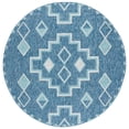 thumbnail image 1 of SAFAVIEH Courtyard Floella Geometric Indoor/Outdoor Area Rug, Navy/Aqua, 4' x 4' Round, 1 of 11