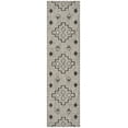 thumbnail image 1 of SAFAVIEH Courtyard Floella Geometric Indoor/Outdoor Runner Rug, Grey/Black, 2'3" x 10', 1 of 11