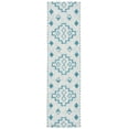 thumbnail image 1 of SAFAVIEH Courtyard Floella Geometric Indoor/Outdoor Runner Rug, Grey/Teal, 2'3" x 12', 1 of 13