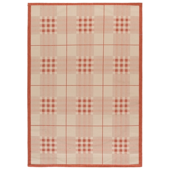 Safavieh Courtyard Fulham Geometric Indoor/Outdoor Area Rug, Natural/Terracotta, 5'3" x 7'7"