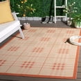 thumbnail image 1 of Safavieh Courtyard Fulham Geometric Indoor/Outdoor Area Rug, Natural/Terracotta, 5'3" x 7'7", 1 of 12