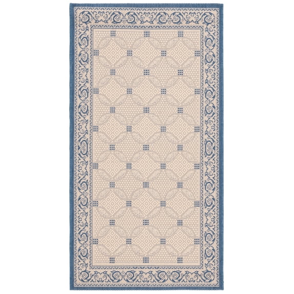 Safavieh Courtyard Gaus Oriental Indoor/Outdoor Area Rug, Natural/Blue, 2'7" x 5'