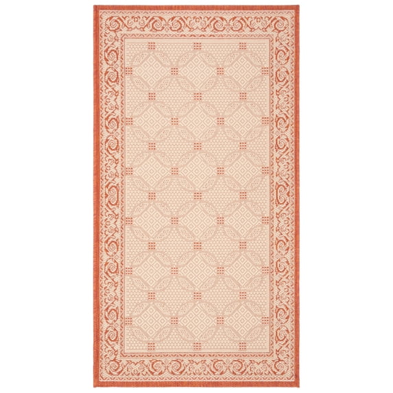 Safavieh Courtyard Gaus Oriental Indoor/Outdoor Area Rug, Natural/Terracotta, 2'7" x 5'