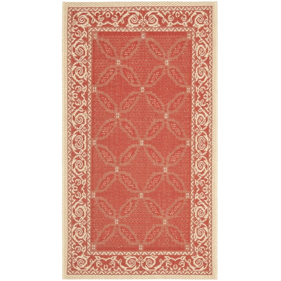 Safavieh Courtyard Gaus Oriental Indoor/Outdoor Area Rug, Red/Natural, 2'7" x 5'