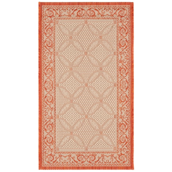 Safavieh Courtyard Gaus Oriental Indoor/Outdoor Area Rug, Natural/Terracotta, 2' x 3'7"