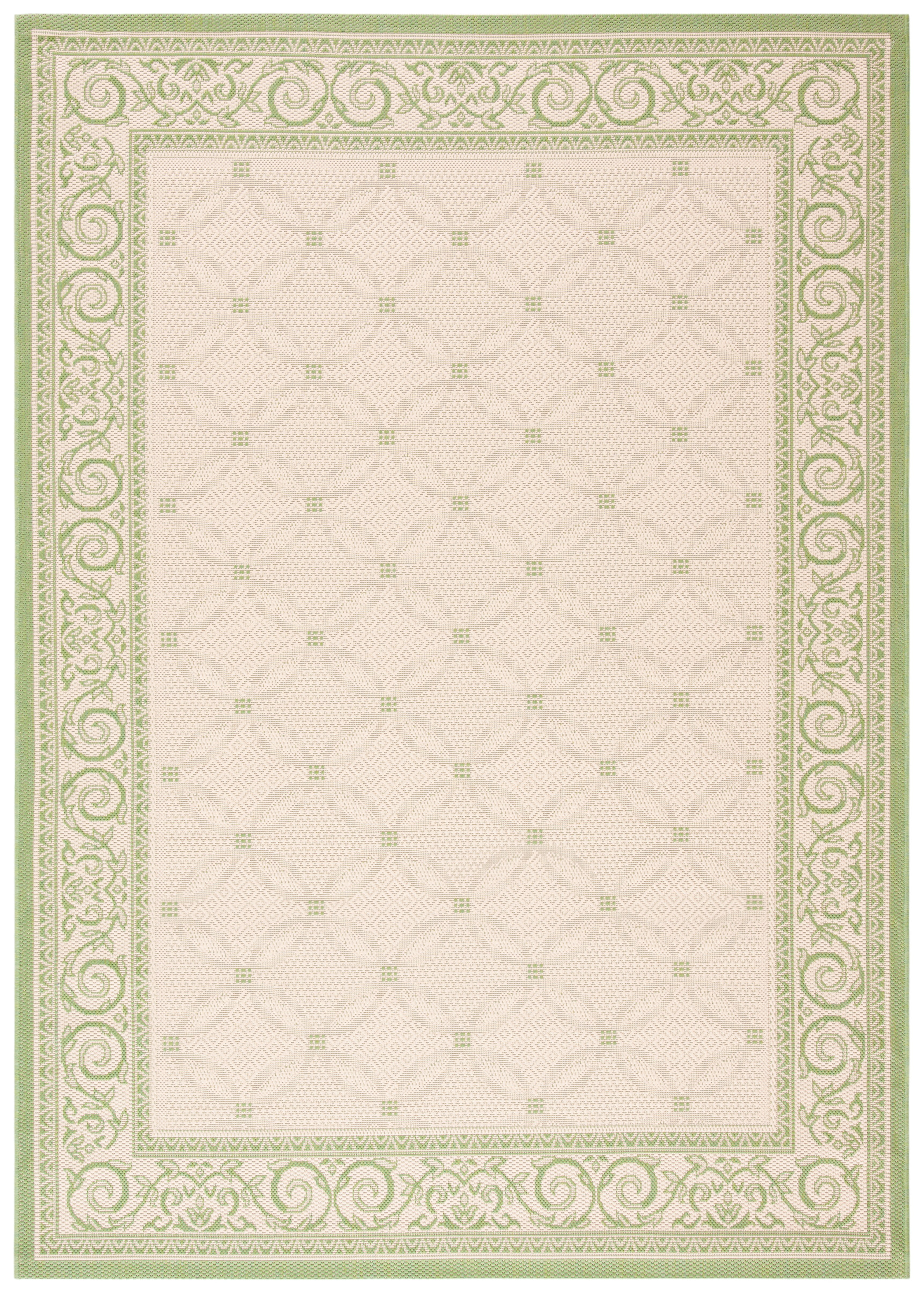 Safavieh Courtyard Gaus Oriental Indoor/Outdoor Area Rug, Natural/Olive, 4' x 5'7"