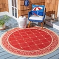 thumbnail image 1 of Safavieh Courtyard Gaus Oriental Indoor/Outdoor Area Rug, Red/Natural, 5'3" x 5'3" Round, 1 of 8