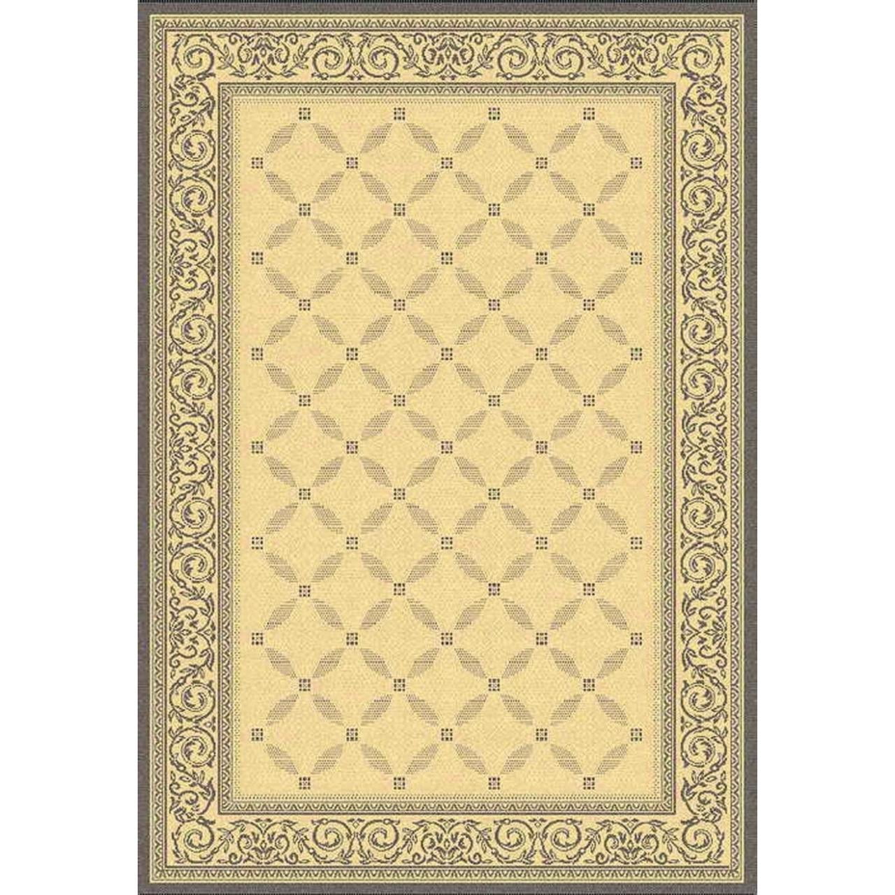 Natural Brown Flat Woven Synthetic Indoor Outdoor Area Rug
