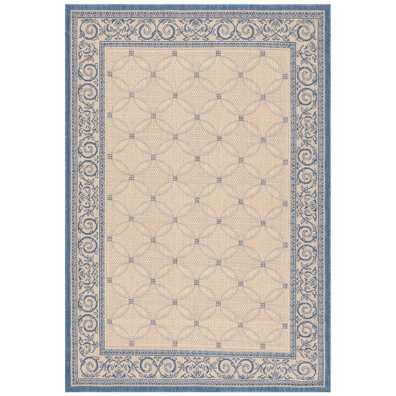 Safavieh Courtyard Gaus Oriental Indoor/Outdoor Area Rug, Natural/Blue, 6'7" x 9'6"