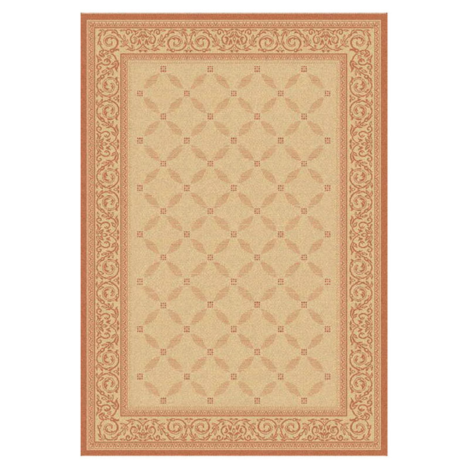 Natural Brown 95'' Square Flat-Woven Synthetic Area Rug