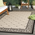 thumbnail image 1 of Safavieh Courtyard Gaus Oriental Indoor/Outdoor Area Rug, Sand/Black, 8' x 11', 1 of 16