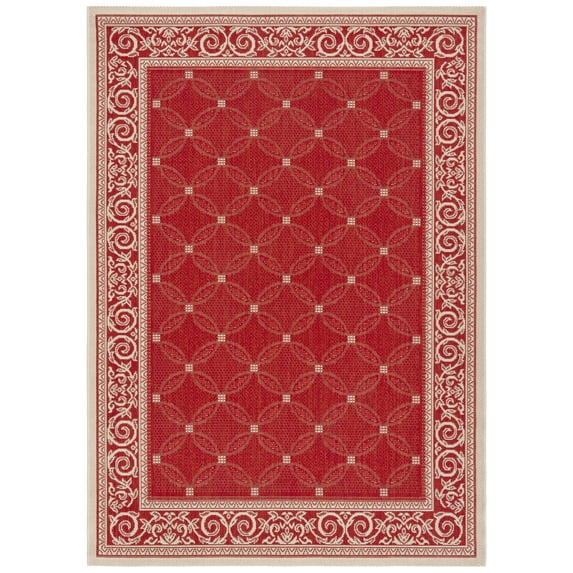 Safavieh Courtyard Gaus Oriental Indoor/Outdoor Area Rug, Red/Natural, 9' x 12'