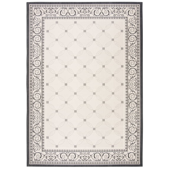 Safavieh Courtyard Gaus Oriental Indoor/Outdoor Area Rug, Sand/Black, 9' x 12'