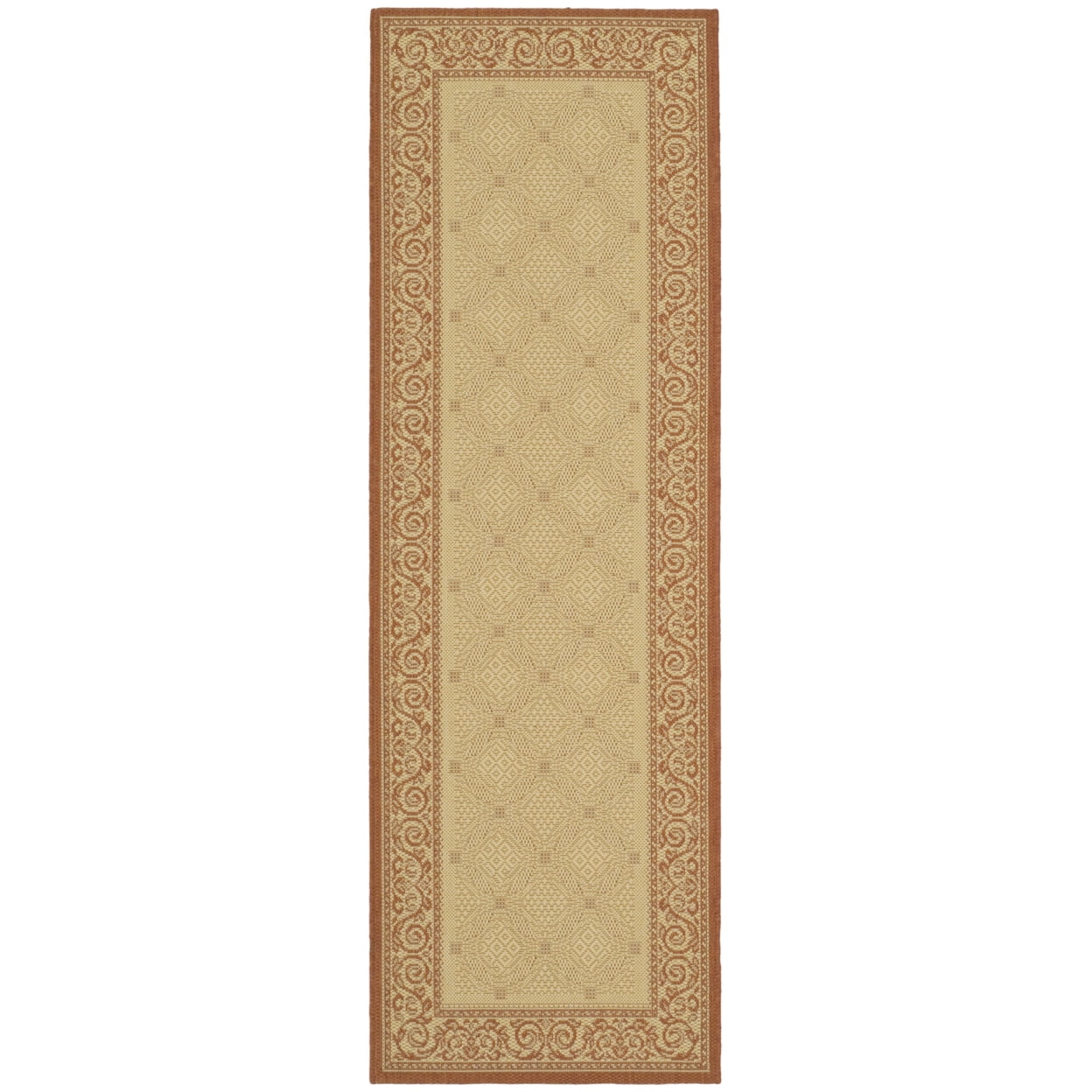 SAFAVIEH Courtyard Gaus Geometric Indoor/Outdoor Runner Rug, 2'3" x 6'7 ...