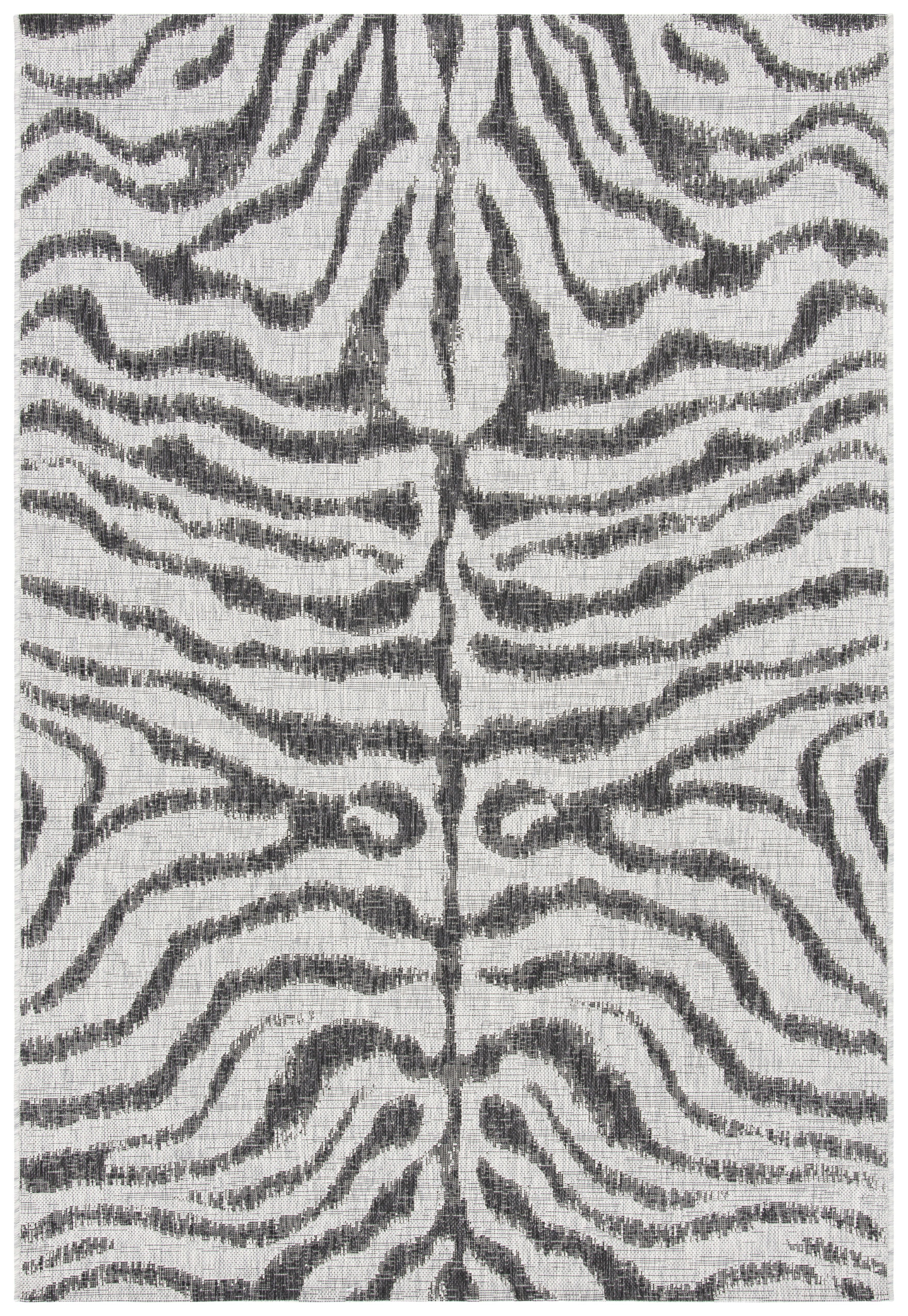 6' x 9' Black Synthetic Rectangular Indoor/Outdoor Rug
