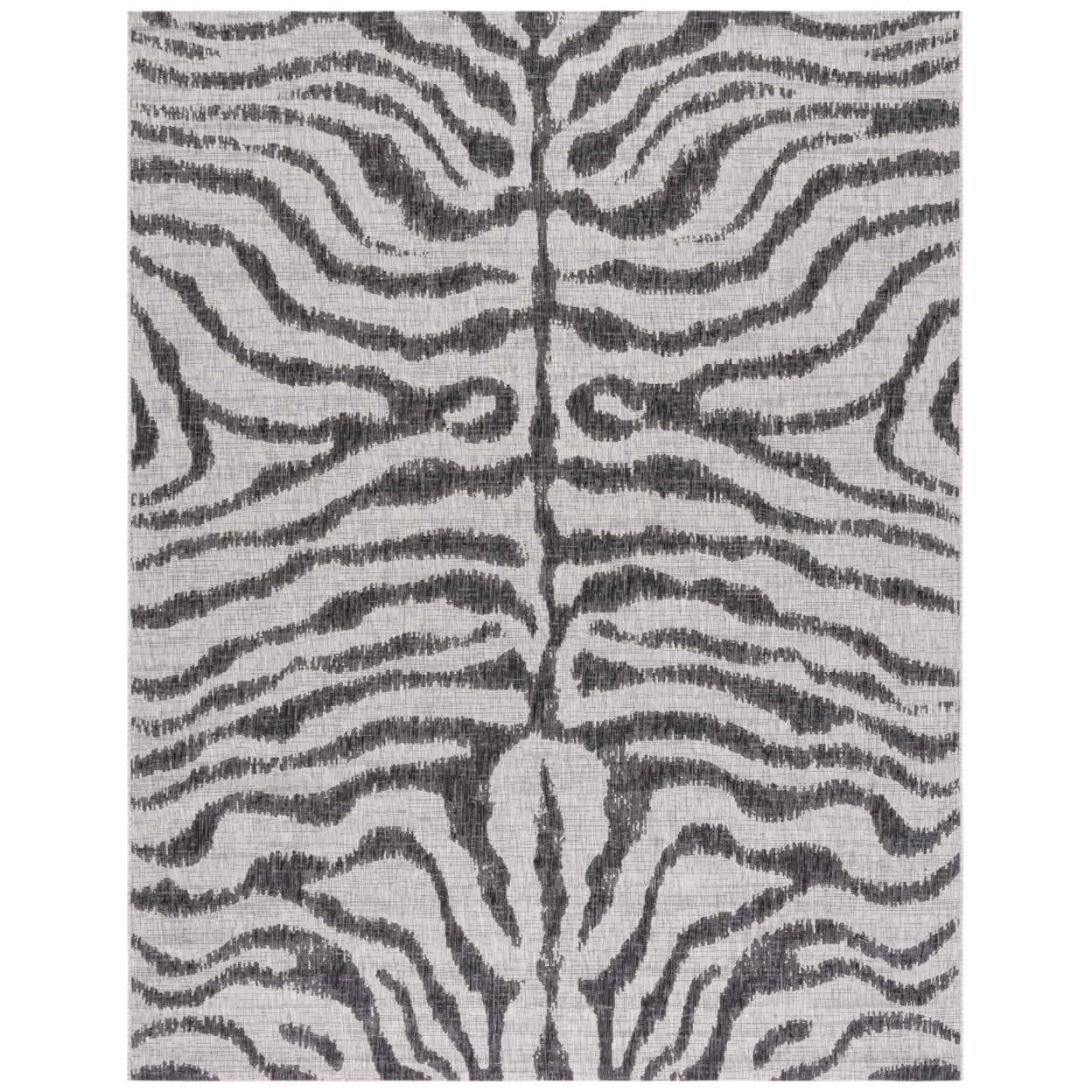 Round Black Synthetic Non-slip Stain-resistant Rug, 54"