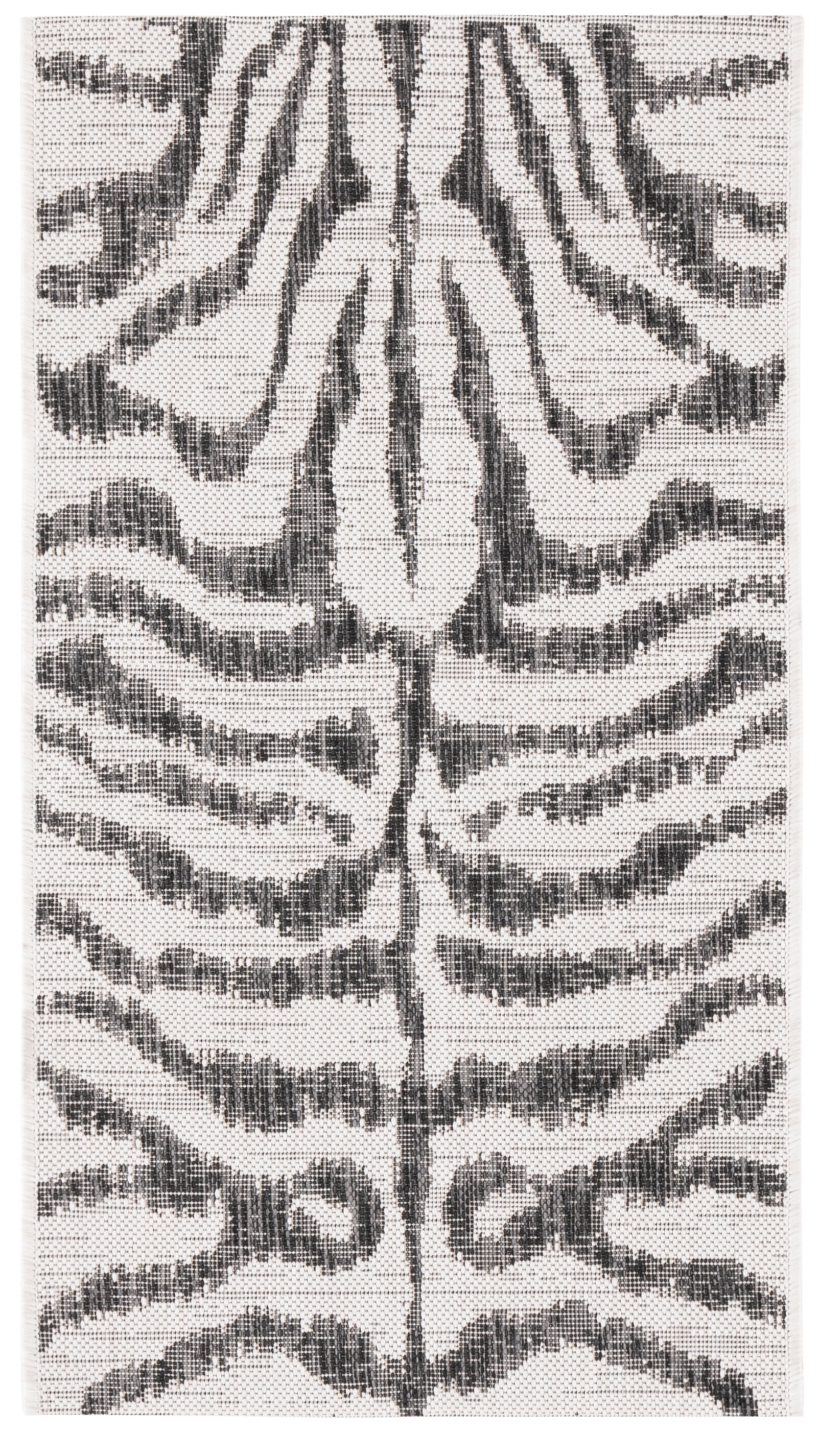 SAFAVIEH Courtyard Gerald Animal Indoor/Outdoor Area Rug, Ivory/Black, 2' x 3'7"