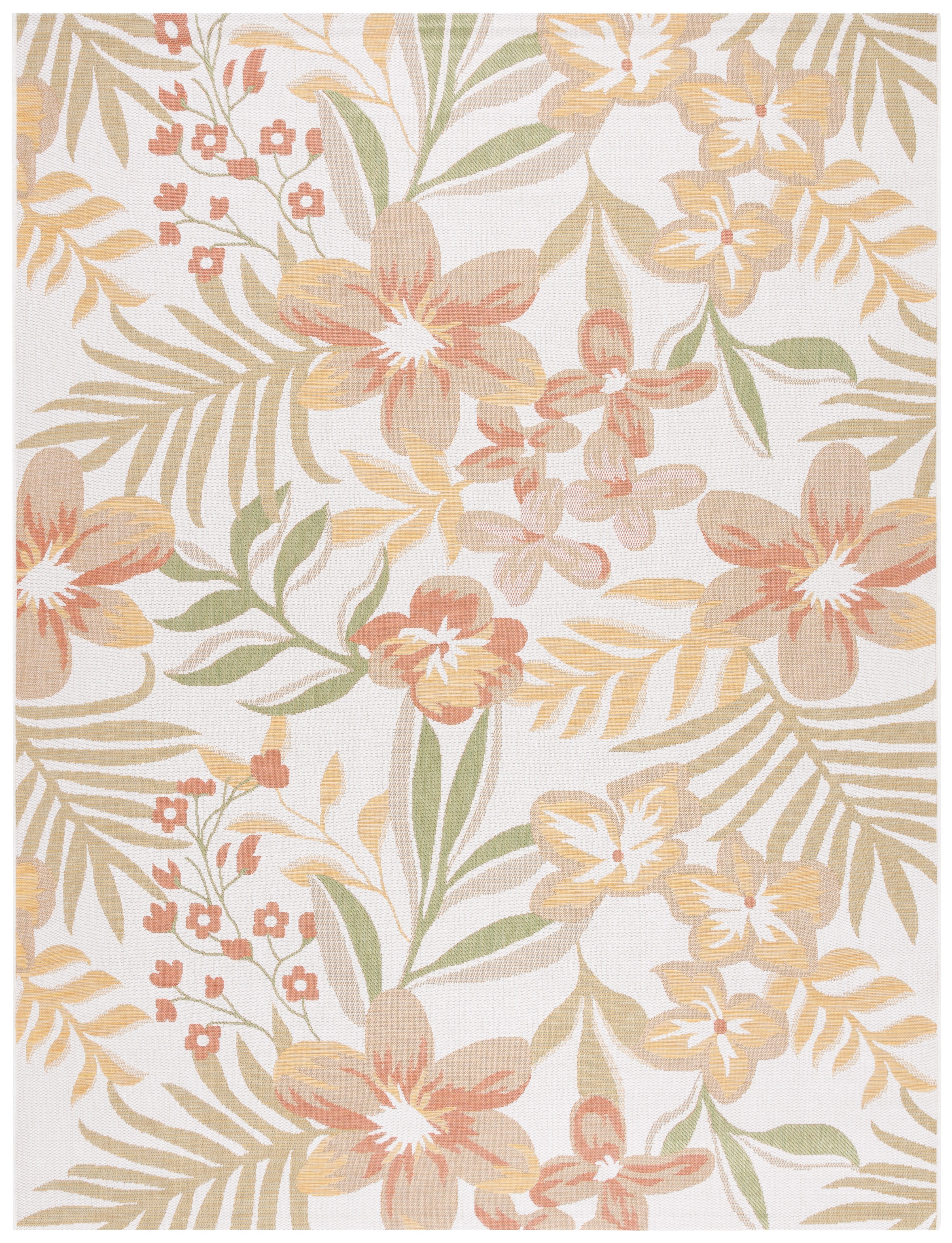 Safavieh Courtyard Gladwin Botanical Indoor/Outdoor Area Rug, Beige/Rust, 8' x 10'