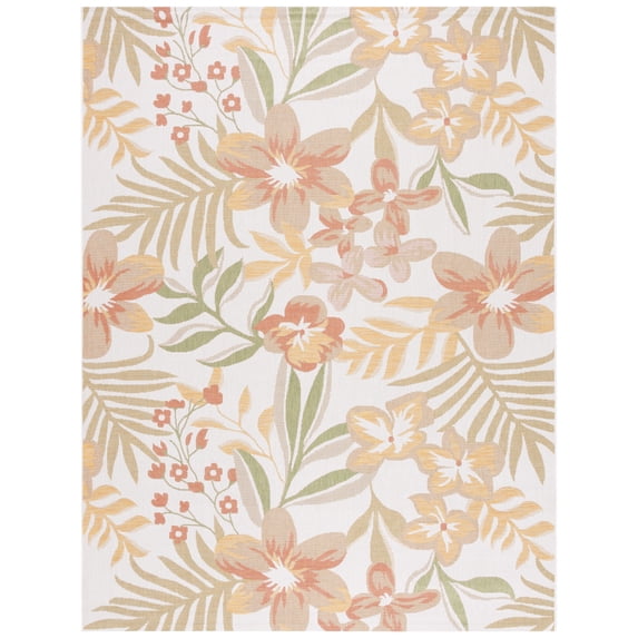 Safavieh Courtyard Gladwin Botanical Indoor/Outdoor Area Rug, Beige/Rust, 8' x 10'